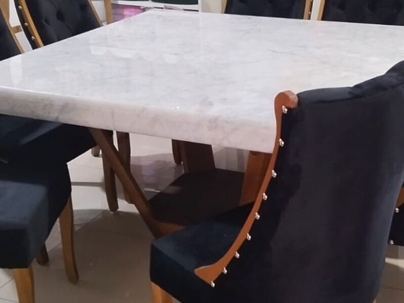 Mesa Comedor Cuadrada Marmol Blanco MX