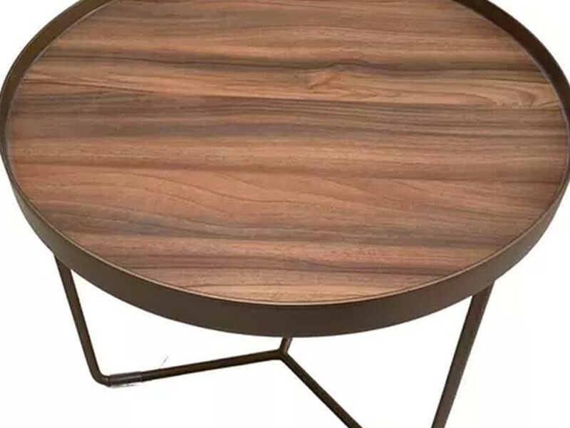 Mesa Lateral Redonda Madera CDMX