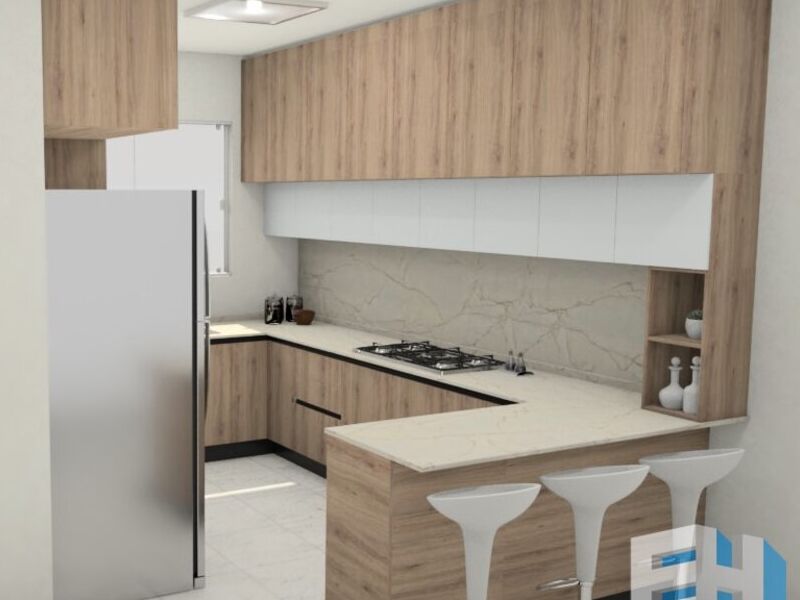 Diseño Cocina Madera Clara Ags