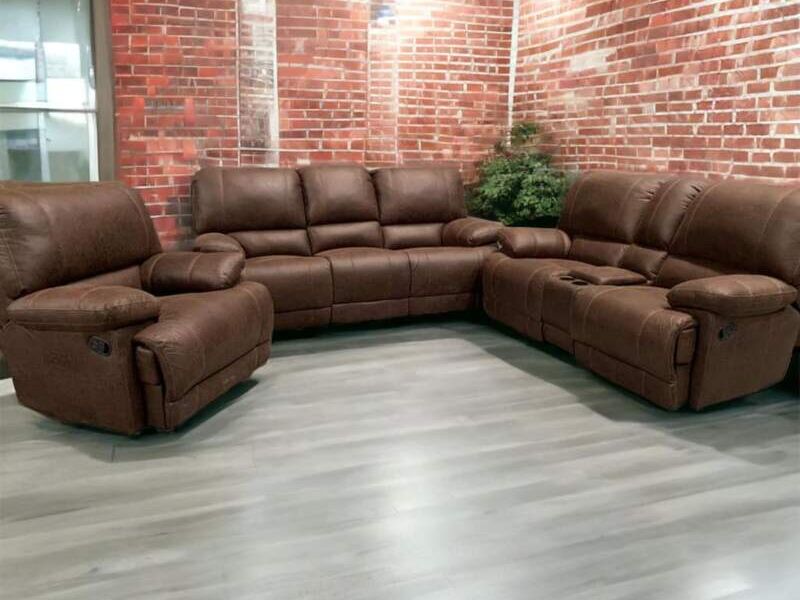 Juego 3 Sillones Reclinables Cafés Ags