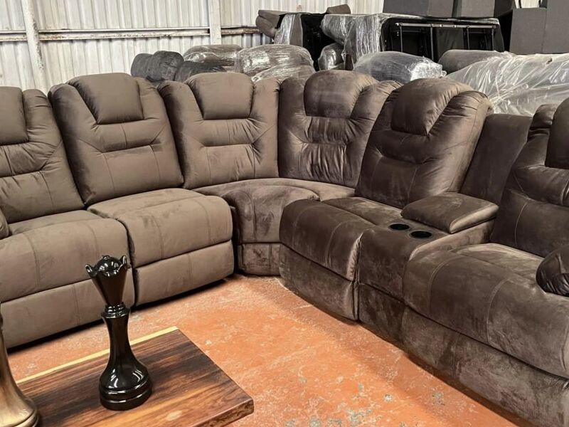 Media Luna Reclinable Beige 5p Ags