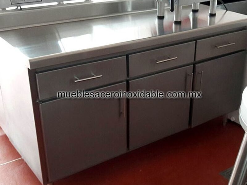GABINETE CON CRISTAL ACERO INOXIDABLE México