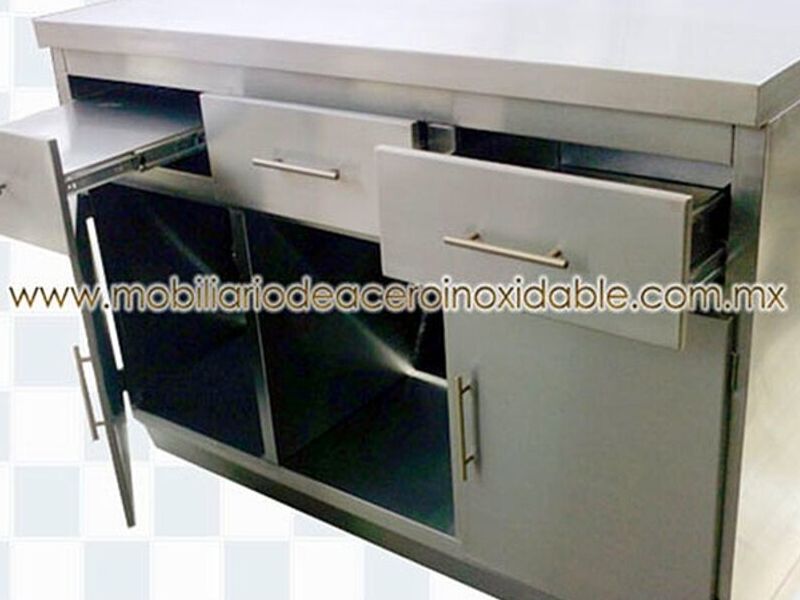 GABINETE ABIERTO EN ACERO INOXIDABLE