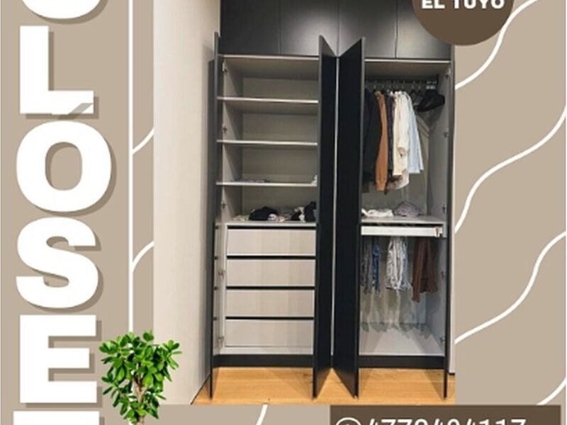 Closet madera negro 2 puertas