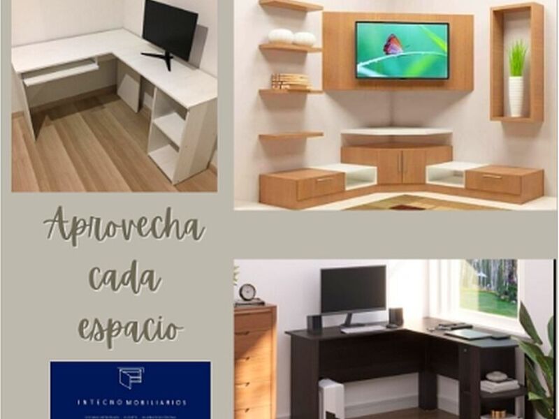 Escritorio formal L madera
