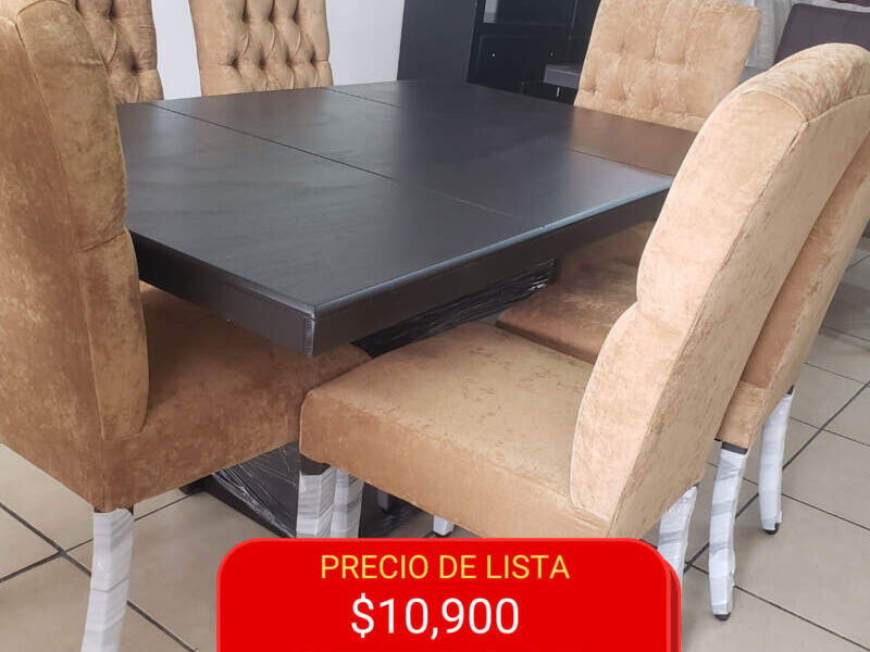 Juego Comedor Sillas Beige Durango 