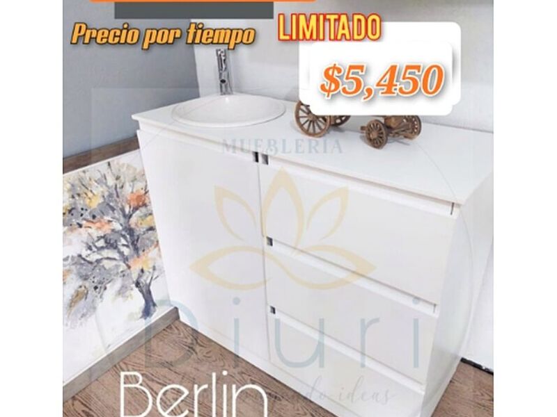 Mueble baño blanco madera
