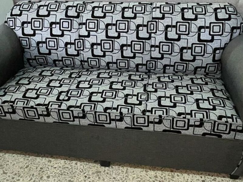 Sofá 2 plazas negro con blanco