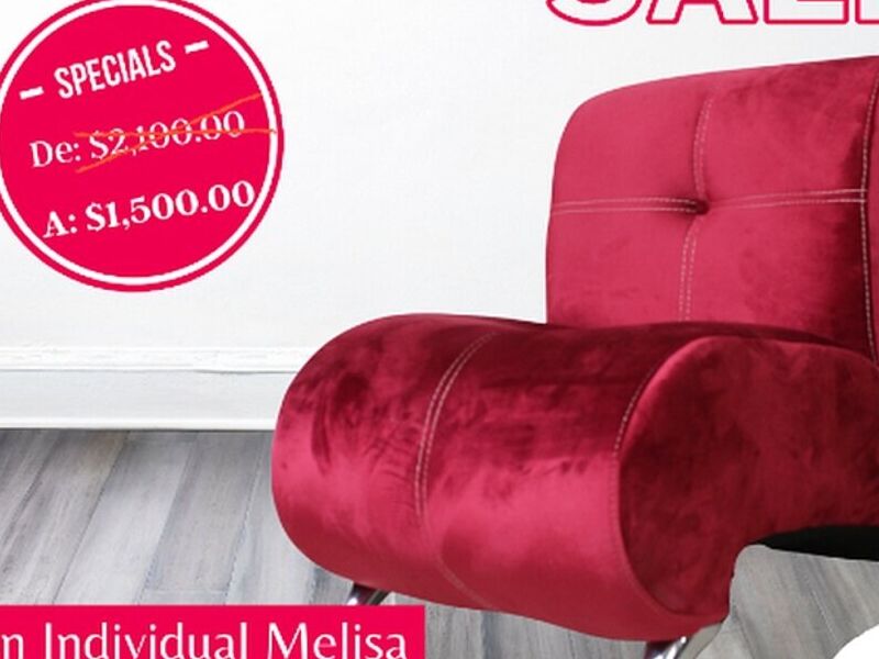 Sillón individual Melisa rojo