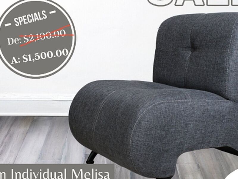 Sillón individual Melisa gris