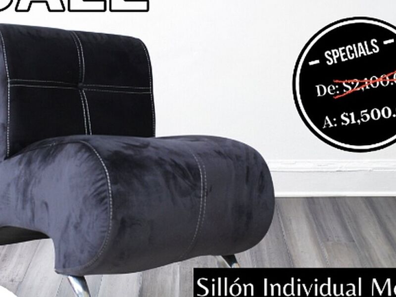 Sillón individual Melisa negro