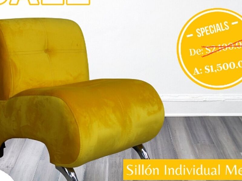 Sillón individual Melisa mostaza