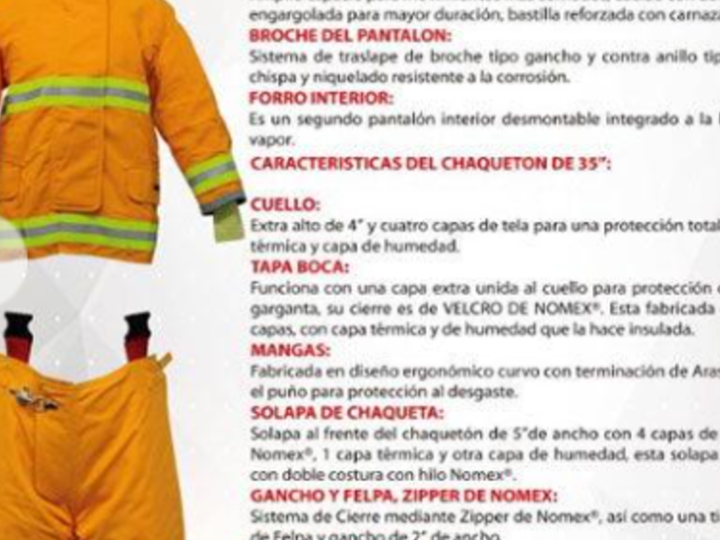 Equipación contra incendios Bomberos Tijuana