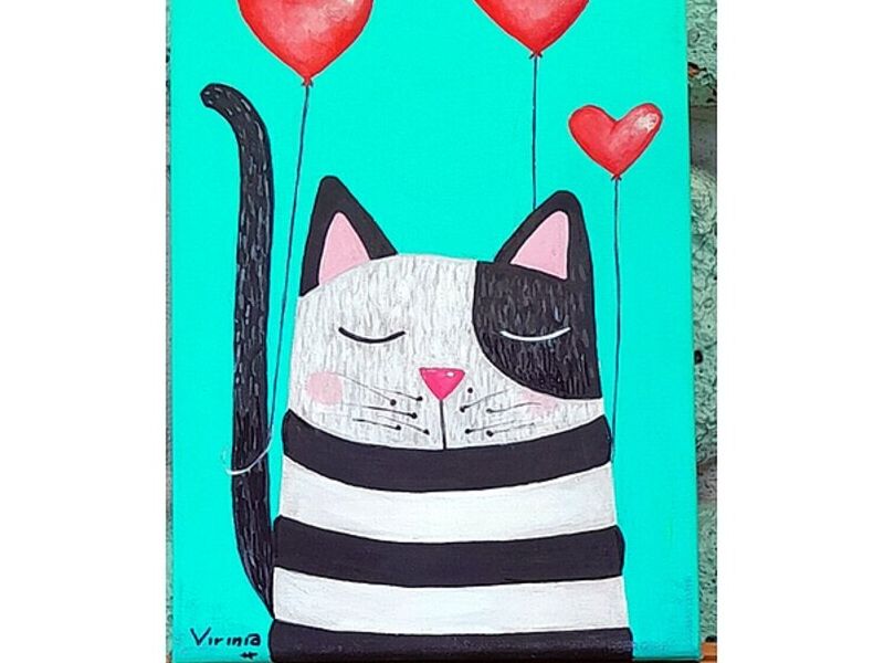 Cuadro de Gato sobre Tela MX