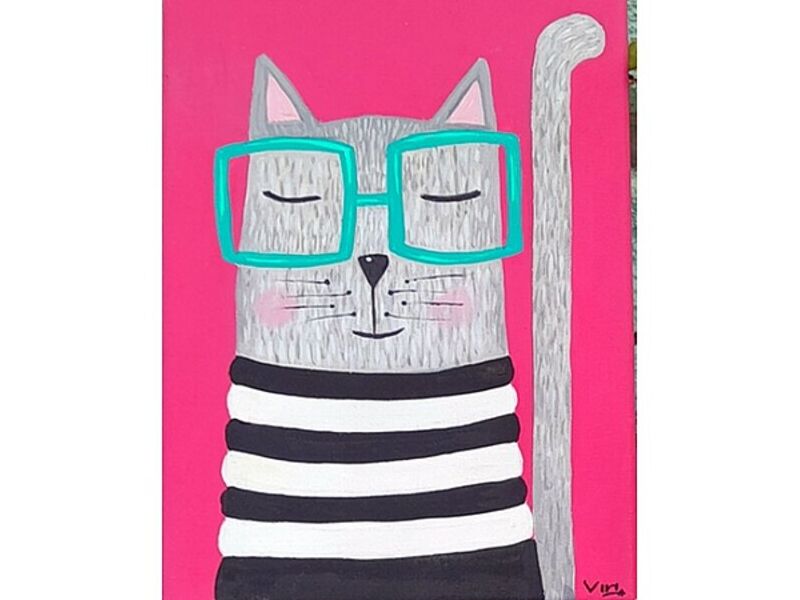 Cuadro de Gato Lentes Azules MX