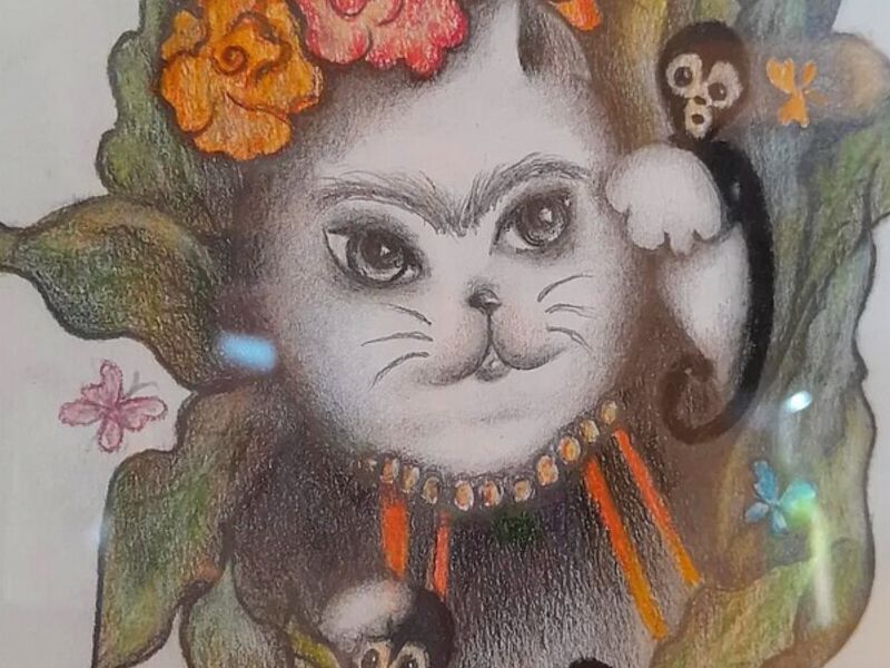 Cuadro de Gato a Pinturas de Madera MX