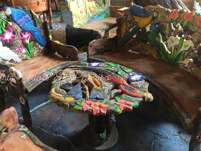 SALA TALLADA EN MADERA MEXICO