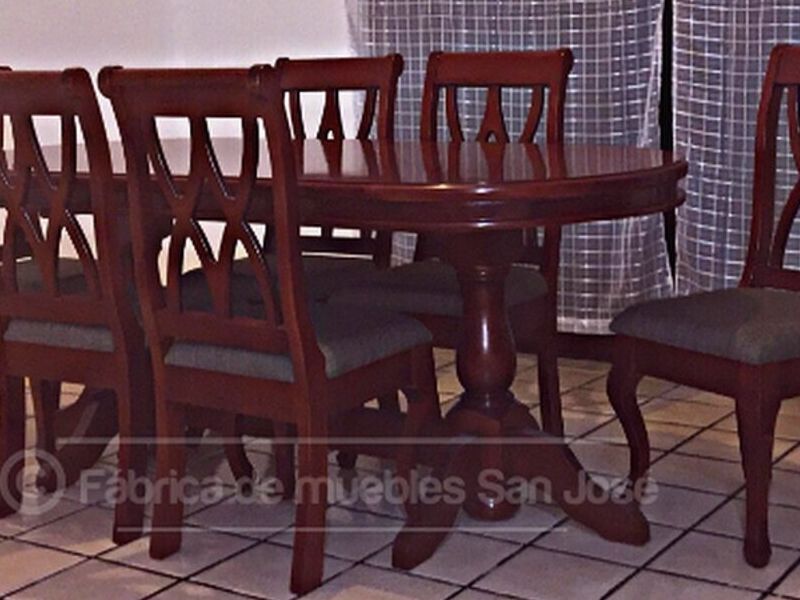 Comedor mesa ovalada 6 sillas madera