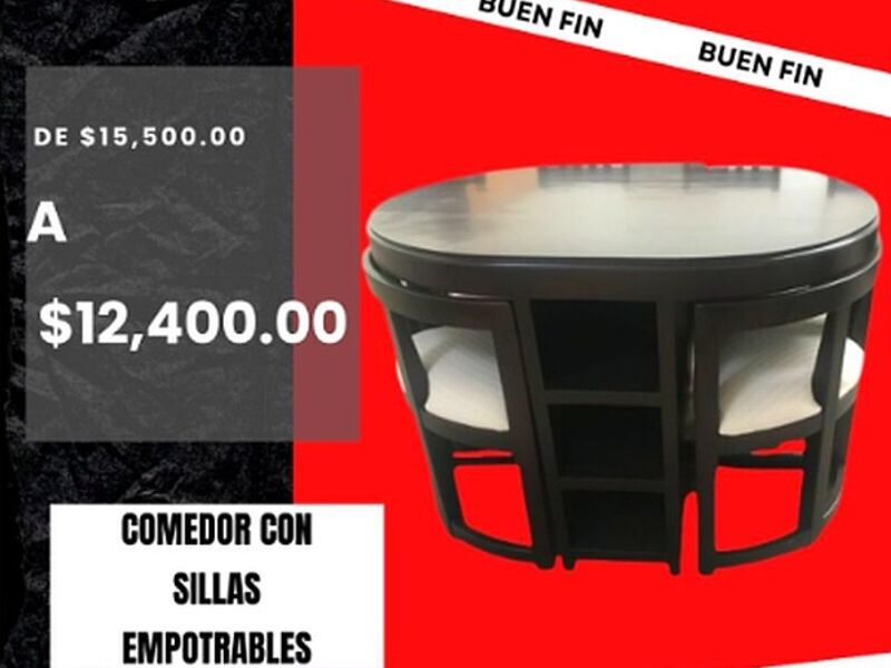 Comedor con sillas empotrables