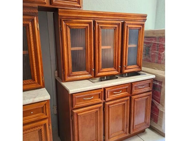 Mueble madera lavamanos chocolate