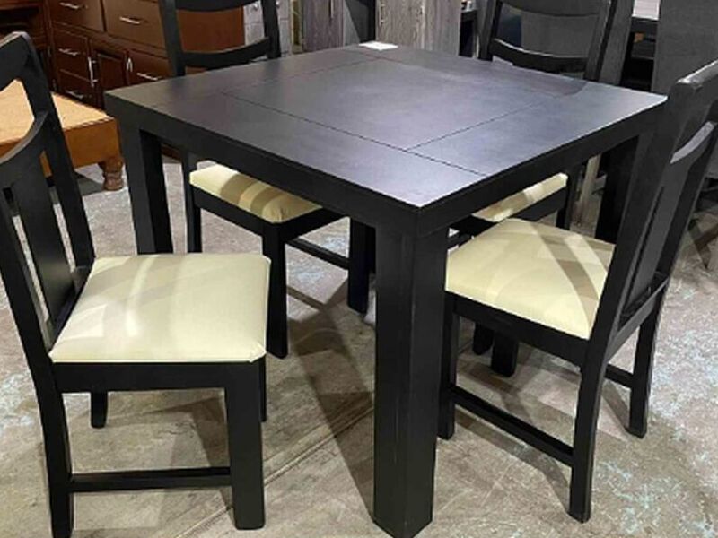 Comedor 4 sillas gris