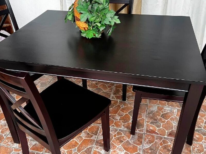Comedor madera chocolate oscuro