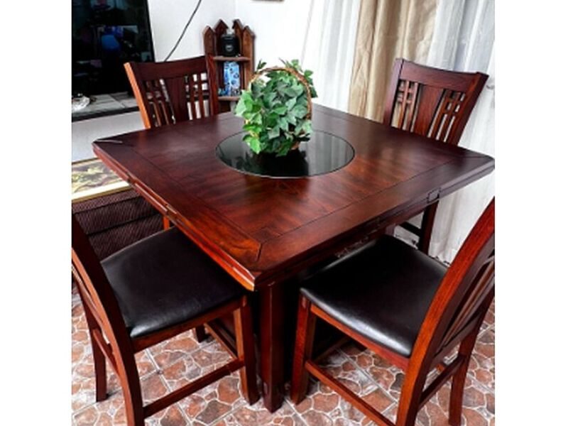Comedor 4 sillas madera chocolate