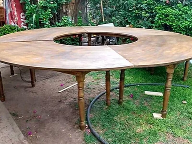 Mesa Vintage Media Luna México 