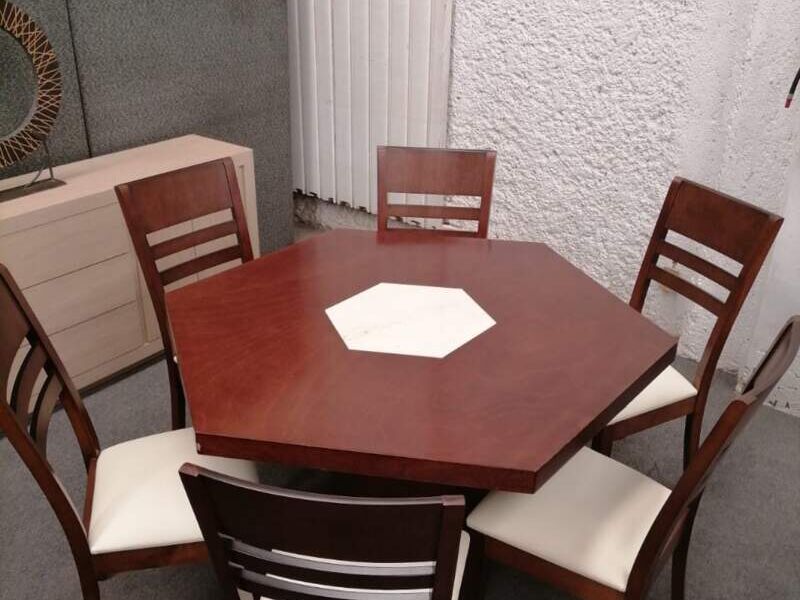 Mesa Hexagonal Madera Ecatepec