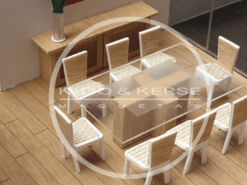 Maquetas interior comedor Kido Kerse CDMX