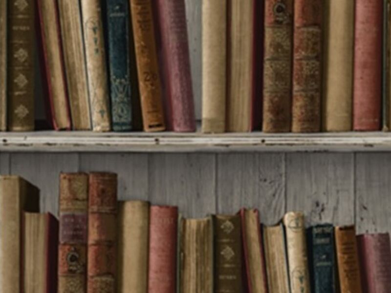 Papel tapiz tipo mosaico de libros MX