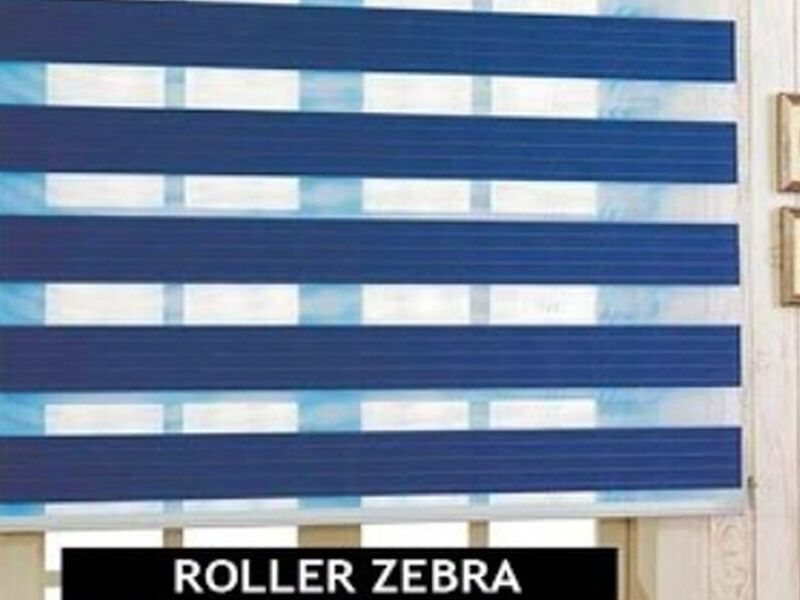 Cortina zebra azul