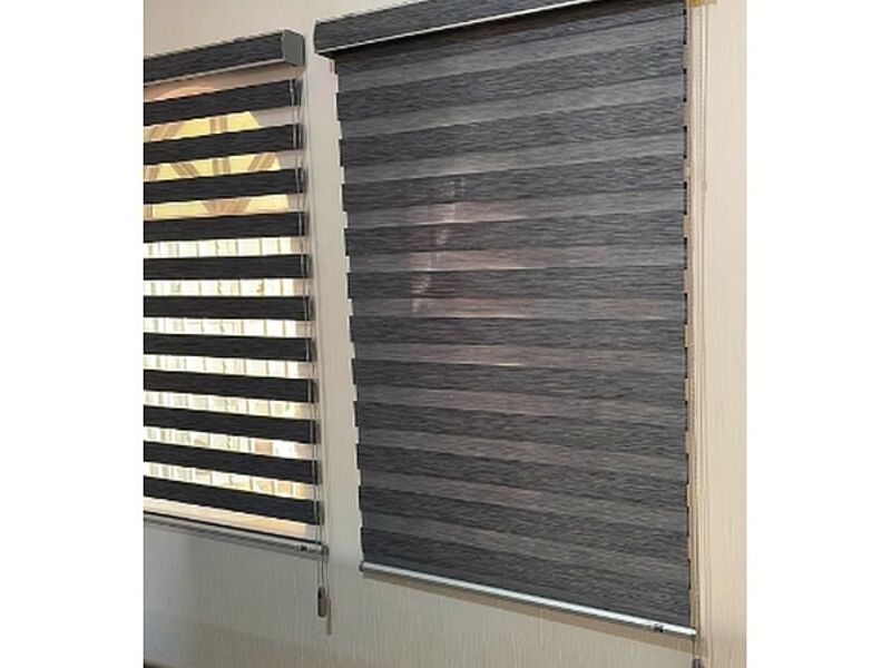 Cortina zebra gris PVC
