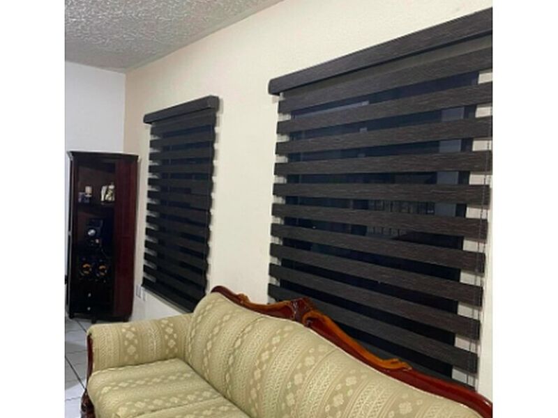 Cortina zebra negro PVC