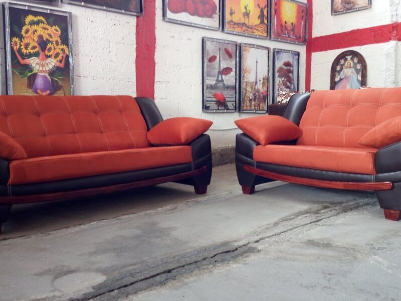 Juego Sillones 321 Naranja Negro Morelos