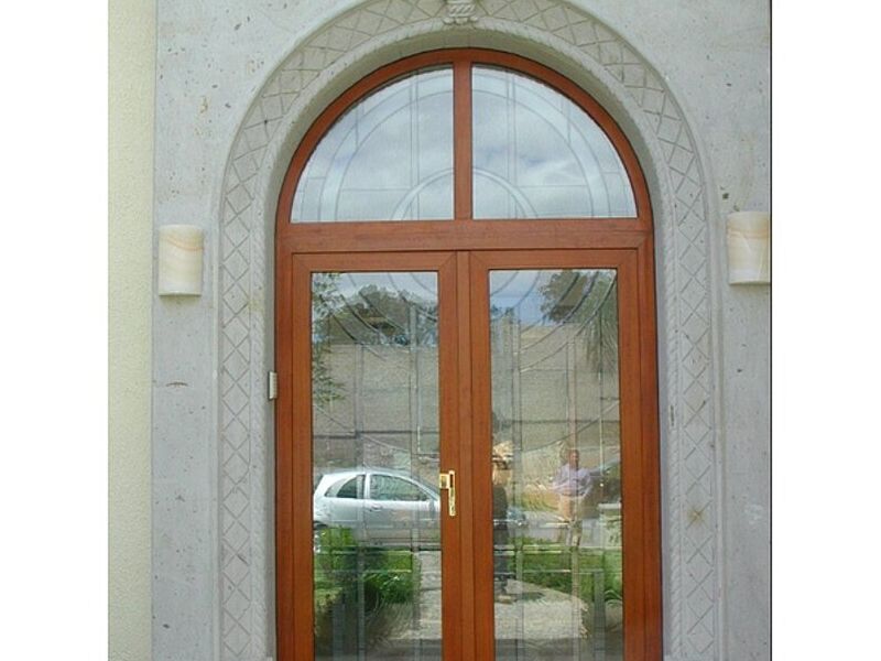Puerta de vidrio marco de madera México