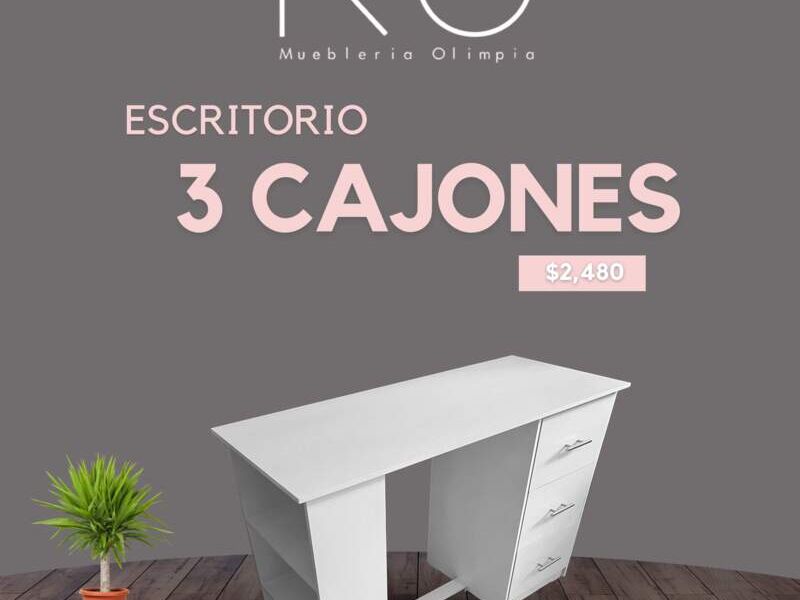 Escritorio Habitación 3 Cajones Morelia 