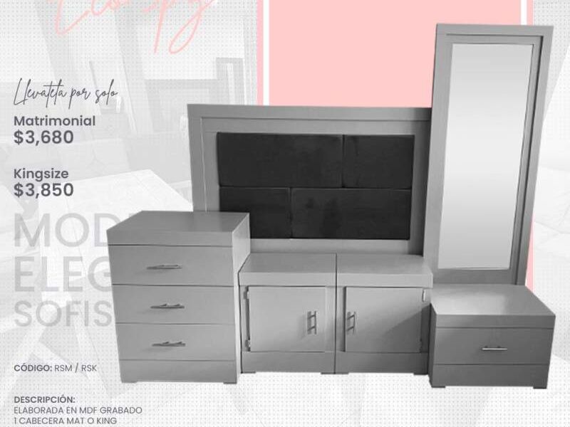 Juego Veladores Eco Spa Gris Morelia