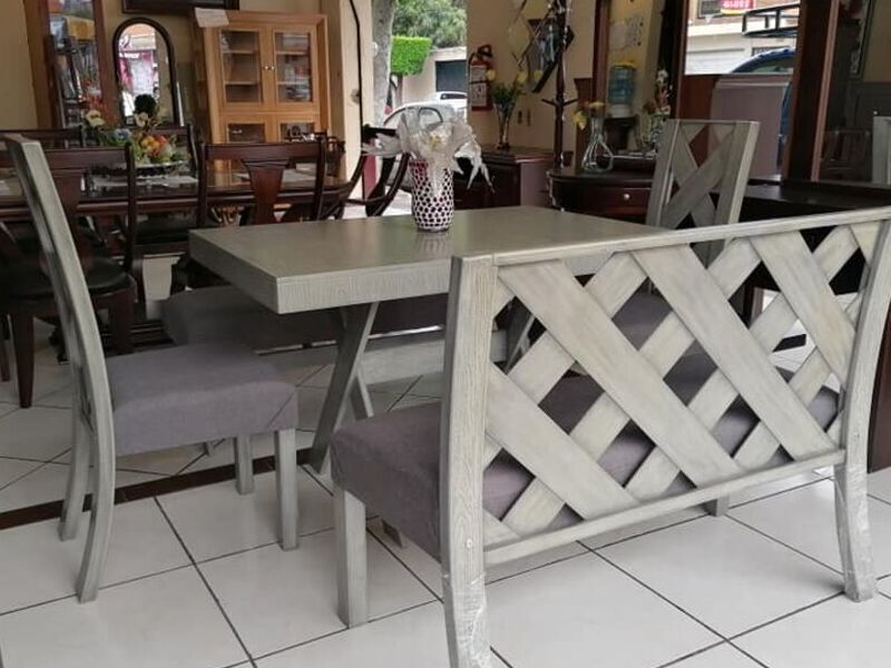 Mesa Comedor Gris Cuadrada Morelia
